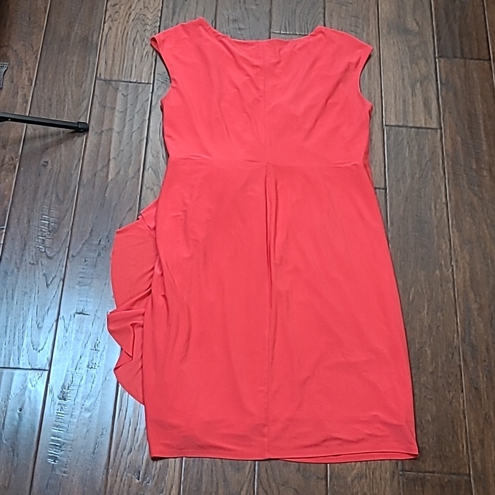 Black Label by Evan Picone Red Sleeveless Twist-Rosette Midi Dress size 16 - Picture 4 of 10